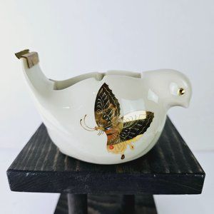 Vintage Takahashi San Francisco Bird Tape Dispenser Figurine w/ Gold Butterflies